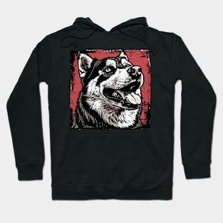 Retro Art Alaskan Malamute Dog Lover Hoodie